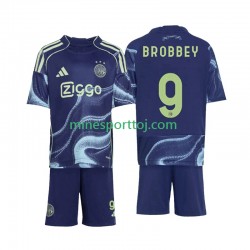 AFC Ajax Brian Brobbey 9 Børne Udebane Fodboldtrøje 2025-2026 Lange Ærmer