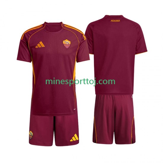 AS Roma Børne Hjemmebane Fodboldtrøje 2025-2026 Lange Ærmer
