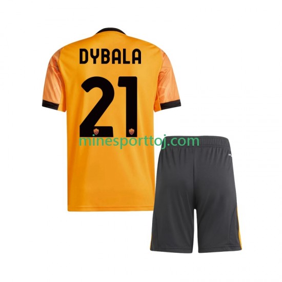 AS Roma Dybala 21 Børne Udebane Fodboldtrøje 2025-2026 Lange Ærmer