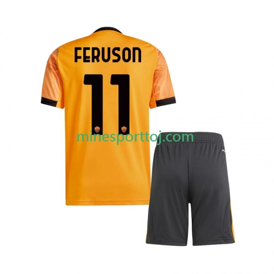 AS Roma Evan Ferguson 11 Børne Udebane Fodboldtrøje 2025-2026 Lange Ærmer