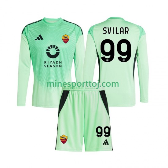 AS Roma Målmand Mile Svilar 99 Børne Udebane Fjerde Fodboldtrøje 2025-2026 med Korte Ærmer