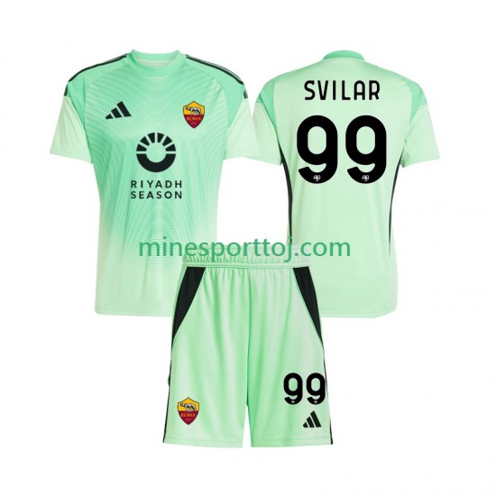 AS Roma Målmand Mile Svilar 99 Børne Udebane Fjerde Fodboldtrøje 2025-2026 Lange Ærmer