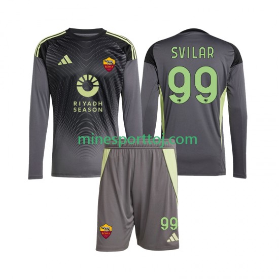 AS Roma Målmand Mile Svilar 99 Børne Hjemmebane Fodboldtrøje 2025-2026 med Korte Ærmer