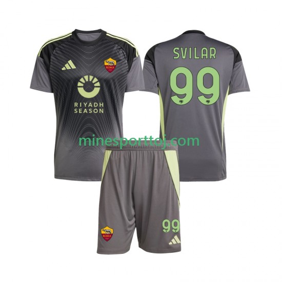 AS Roma Målmand Mile Svilar 99 Børne Hjemmebane Fodboldtrøje 2025-2026 Lange Ærmer