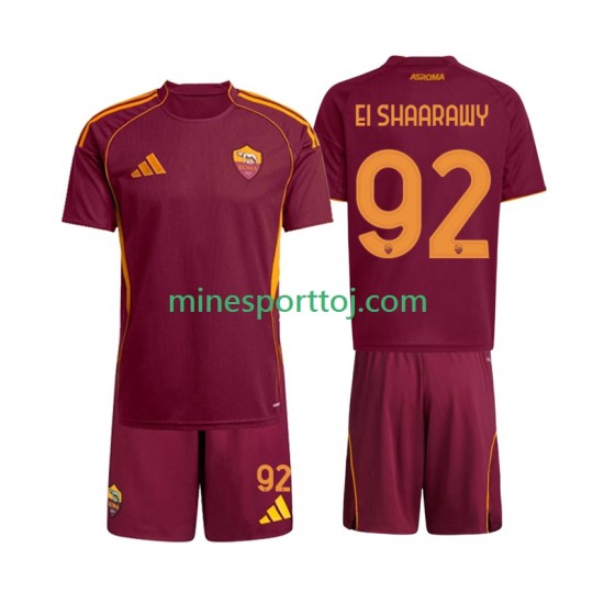 AS Roma Stephan El Shaarawy 92 Børne Hjemmebane Fodboldtrøje 2025-2026 Lange Ærmer