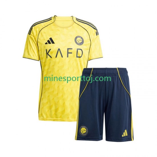 Al Nassr Børne Hjemmebane Fodboldtrøje 2025-2026 Lange Ærmer