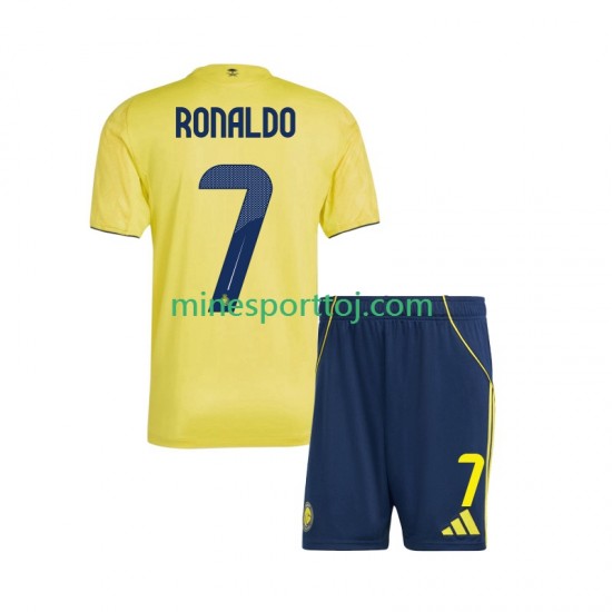 Al Nassr Cristiano Ronaldo 7 Børne Hjemmebane Fodboldtrøje 2025-2026 Lange Ærmer