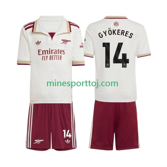 Arsenal Viktor Gyokeres 14 Børne Tredje Fodboldtrøje 2025-2026 Lange Ærmer
