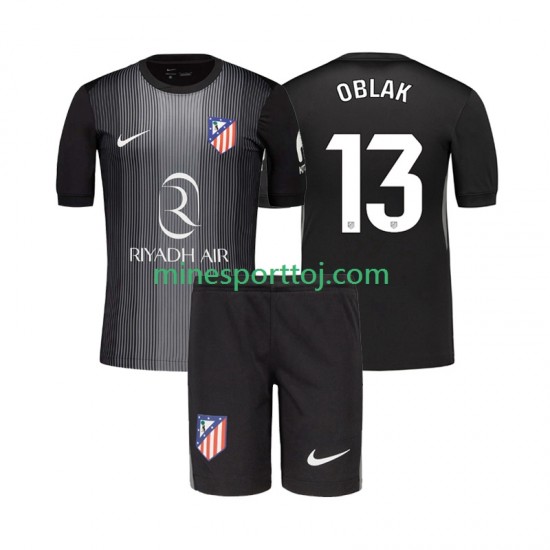 Atlético Madrid Målmand Jan Oblak 13 Børne Udebane Fodboldtrøje 2025-2026 Lange Ærmer