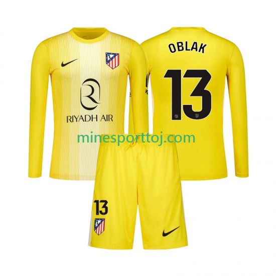 Atlético Madrid Målmand Jan Oblak 13 Børne Hjemmebane Fodboldtrøje 2025-2026 med Korte Ærmer