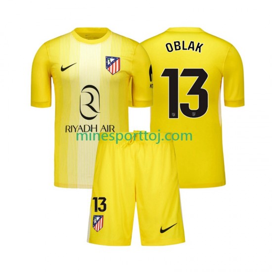 Atlético Madrid Målmand Jan Oblak 13 Børne Hjemmebane Fodboldtrøje 2025-2026 Lange Ærmer