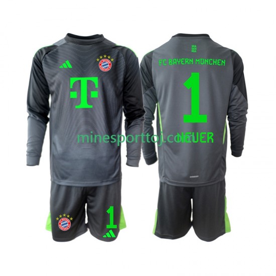 FC Bayern München Målmand Neuer 1 Børne Udebane Fodboldtrøje 2025-2026 med Korte Ærmer
