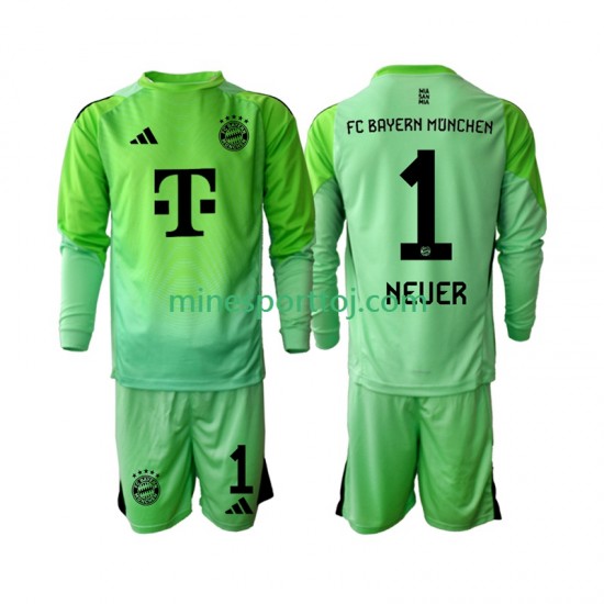 FC Bayern München Målmand Neuer 1 Børne Hjemmebane Fodboldtrøje 2025-2026 med Korte Ærmer