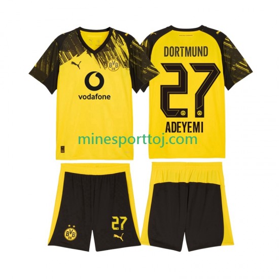 Borussia Dortmund Karim Adeyemi 27 Børne Hjemmebane Fodboldtrøje 2025-2026 Lange Ærmer