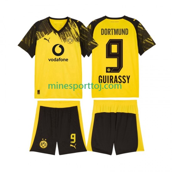 Borussia Dortmund Serhou Guirassy 9 Børne Hjemmebane Fodboldtrøje 2025-2026 Lange Ærmer