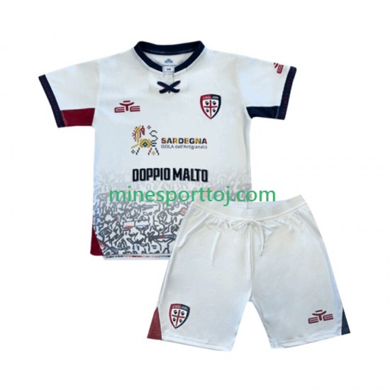 Cagliari Børne Udebane Fodboldtrøje 2025-2026 Lange Ærmer