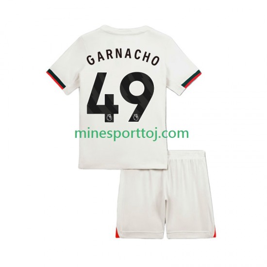 Chelsea Alejandro Garnacho 49 Børne Udebane Fodboldtrøje 2025-2026 Lange Ærmer