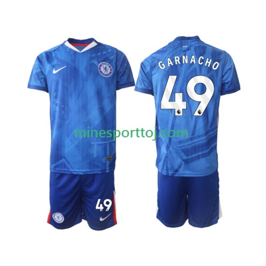 Chelsea Alejandro Garnacho 49 Børne Hjemmebane Fodboldtrøje 2025-2026 Lange Ærmer