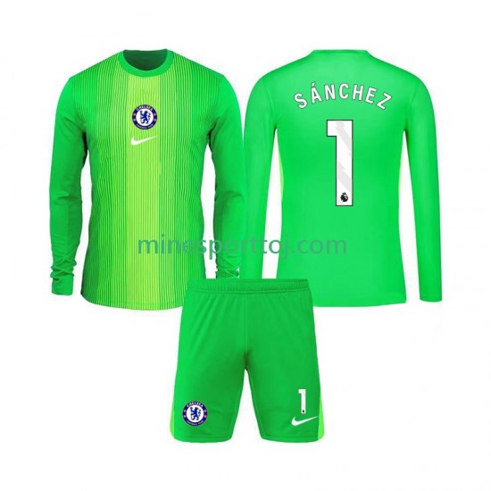 Chelsea Målmand Robert Sanchez 1 Børne Udebane Fodboldtrøje 2025-2026 med Korte Ærmer