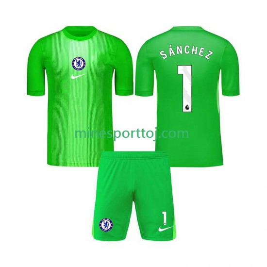 Chelsea Målmand Robert Sanchez 1 Børne Udebane Fodboldtrøje 2025-2026 Lange Ærmer