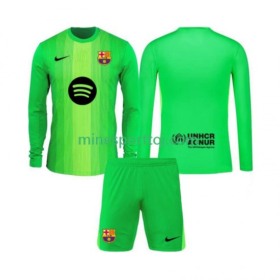 FC Barcelona Målmand Børne Hjemmebane Fodboldtrøje 2025-2026 med Korte Ærmer