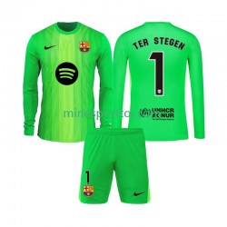 FC Barcelona Målmand Ter Stegen 1 Børne Hjemmebane Fodboldtrøje 2025-2026 med Korte Ærmer
