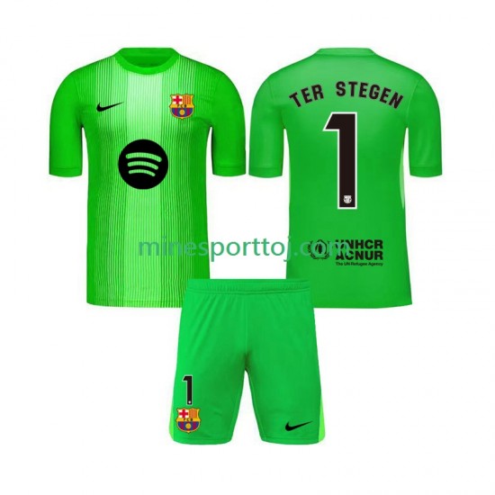 FC Barcelona Målmand Ter Stegen 1 Børne Hjemmebane Fodboldtrøje 2025-2026 Lange Ærmer