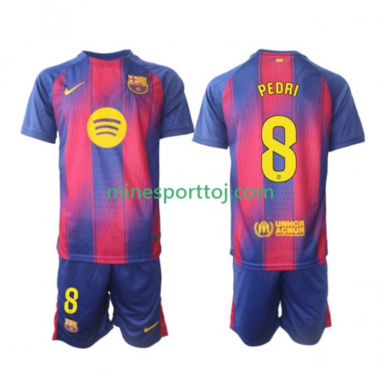 FC Barcelona Pedri 8 Børne Hjemmebane Fodboldtrøje 2025-2026 Lange Ærmer