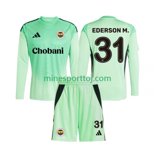 Målmand Fenerbahce Ederson Moraes 31 Børne Udebane Fodboldtrøje 2025-2026 med Korte Ærmer