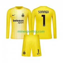 Inter Milan Målmand Yann Sommer 1 Børne Udebane Fodboldtrøje 2025-2026 med Korte Ærmer