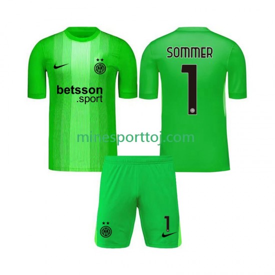Inter Milan Målmand Yann Sommer 1 Børne Tredje Fodboldtrøje 2025-2026 Lange Ærmer