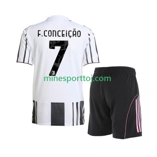 Juventus Francisco Conceicao 7 Børne Hjemmebane Fodboldtrøje 2025-2026 Lange Ærmer