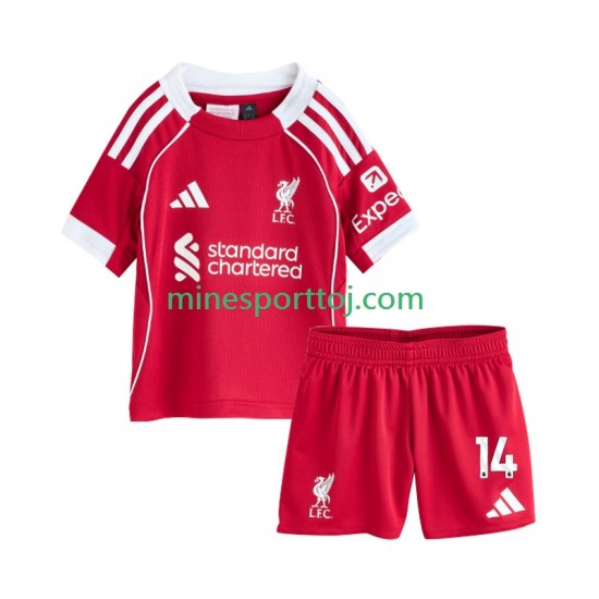 Liverpool Federico Chiesa 14 Børne Hjemmebane Fodboldtrøje 2025-2026 Lange Ærmer
