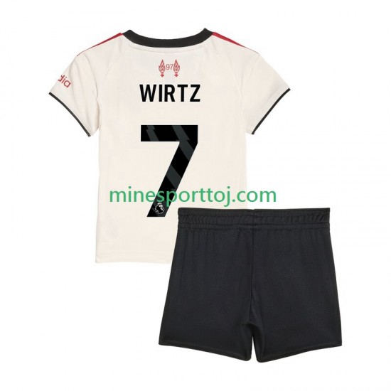 Liverpool Florian Wirtz 7 Børne Udebane Fodboldtrøje 2025-2026 Lange Ærmer