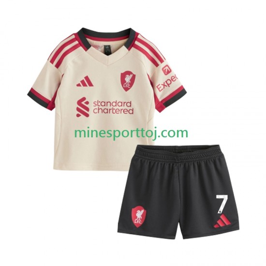 Liverpool Florian Wirtz 7 Børne Udebane Fodboldtrøje 2025-2026 Lange Ærmer