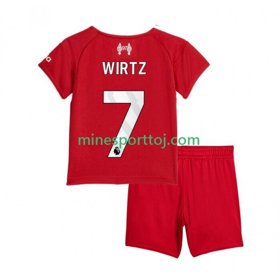 Liverpool Florian Wirtz 7 Børne Hjemmebane Fodboldtrøje 2025-2026 Lange Ærmer