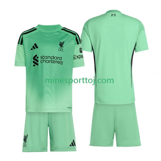 Liverpool Målmand Børne Udebane Fodboldtrøje 2025-2026 Lange Ærmer