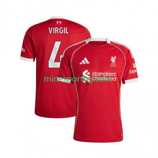 Liverpool Virgil van Dijk 4 Herre Hjemmebane Fodboldtrøje 2025-2026 Lange Ærmer