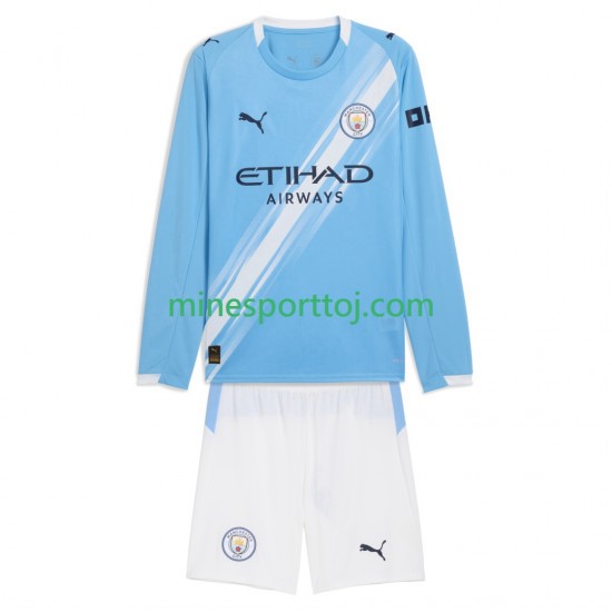 Manchester City Børne Hjemmebane Fodboldtrøje 2025-2026 med Korte Ærmer