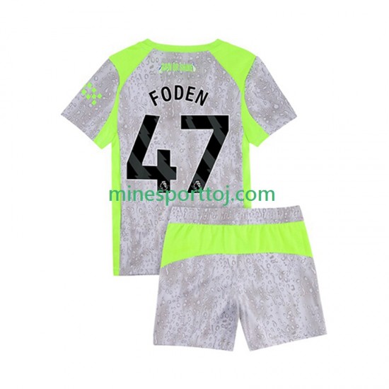 Manchester City Phil Foden 47 Børne Tredje Fodboldtrøje 2025-2026 Lange Ærmer