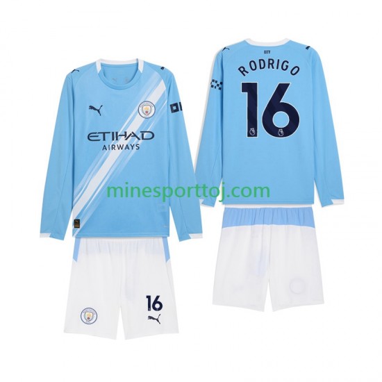 Manchester City Rodrigo Hernandez 16 Børne Hjemmebane Fodboldtrøje 2025-2026 med Korte Ærmer