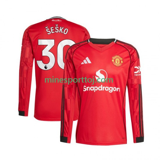 Manchester United Benjamin Sesko 30 Herre Hjemmebane Fodboldtrøje 2025-2026 med Korte Ærmer