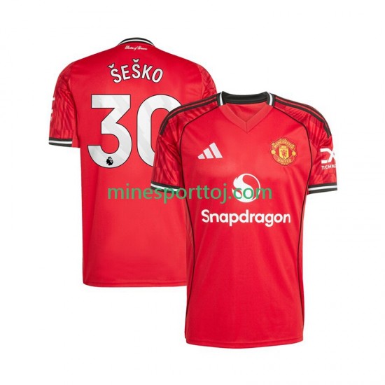 Manchester United Benjamin Sesko 30 Herre Hjemmebane Fodboldtrøje 2025-2026 Lange Ærmer