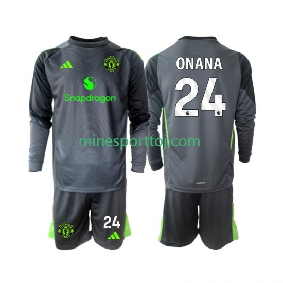 Manchester United Målmand Andre Onana 24 Børne Udebane Fodboldtrøje 2025-2026 med Korte Ærmer