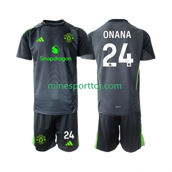 Manchester United Målmand Andre Onana 24 Børne Udebane Fodboldtrøje 2025-2026 Lange Ærmer