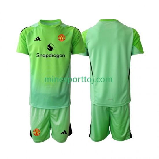Manchester United Målmand Børne Fjerde Fodboldtrøje 2025-2026 Lange Ærmer