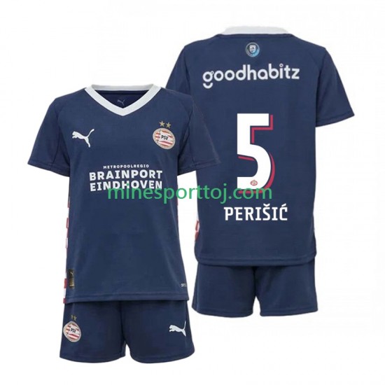 PSV Eindhoven Ivan Perisic 5 Børne Udebane Fodboldtrøje 2025-2026 Lange Ærmer