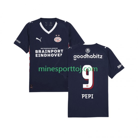 PSV Eindhoven Ricardo Pepi 9 Herre Udebane Fodboldtrøje 2025-2026 Lange Ærmer