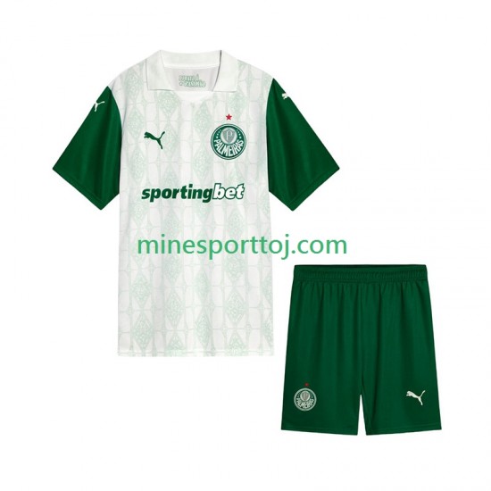 Palmeiras Børne Udebane Fodboldtrøje 2025-2026 Lange Ærmer