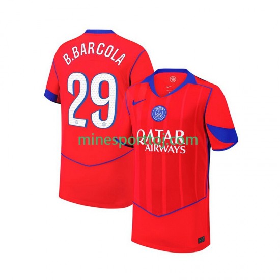 Paris Saint-Germain Bradley Barcola 29 Herre Tredje Fodboldtrøje 2025-2026 Lange Ærmer